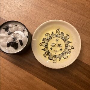Celestial sun 🌞 mini bowl or plate handmade stoneware pottery one of a kind 🌼✨